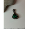 925 Sterling Silver Green Agate Pendant Length 1.4 Inch