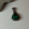 925 Sterling Silver Green Agate Pendant Length 1.4 Inch