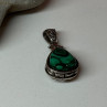 925 Sterling Silver Green Agate Pendant Length 1.4 Inch