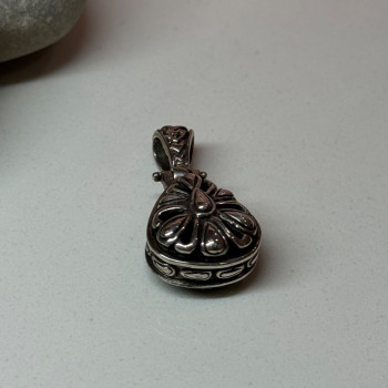 925 Sterling Silver Green Agate Pendant Length 1.4 Inch