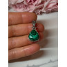 925 Sterling Silver Green Agate Pendant Length 1.4 Inch