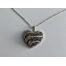 925 Sterling Silver White & Black CZ Heart Chain With Pendant