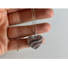 925 Sterling Silver White & Black CZ Heart Chain With Pendant