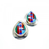 Vintage 925 Sterling Silver Agate Mosaic Stud Earrings
