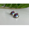 Vintage 925 Sterling Silver Agate Mosaic Stud Earrings