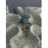 925 Sterling Silver Aquamarine Flower Ring Size 7