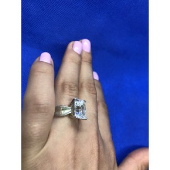 925 Sterling Silver White CZ Ring Size 6.5