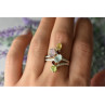 925 Sterling Silver Multi Gemstones Ring Size 8
