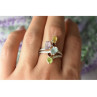 925 Sterling Silver Multi Gemstones Ring Size 8