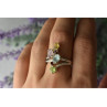 925 Sterling Silver Multi Gemstones Ring Size 8
