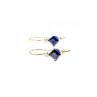 10K YELLOW GOLD SAPPHIRES & DIAMONDS EARRINGS