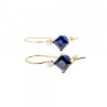 10K Yellow Gold Sapphires & Diamonds Earrings