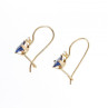 10K Yellow Gold Sapphires & Diamonds Earrings