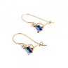 10K Yellow Gold Sapphires & Diamonds Earrings