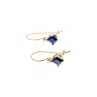 10K YELLOW GOLD SAPPHIRES & DIAMONDS EARRINGS
