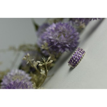 925 Sterling Silver Purple Tourmaline Ring Size 8.5