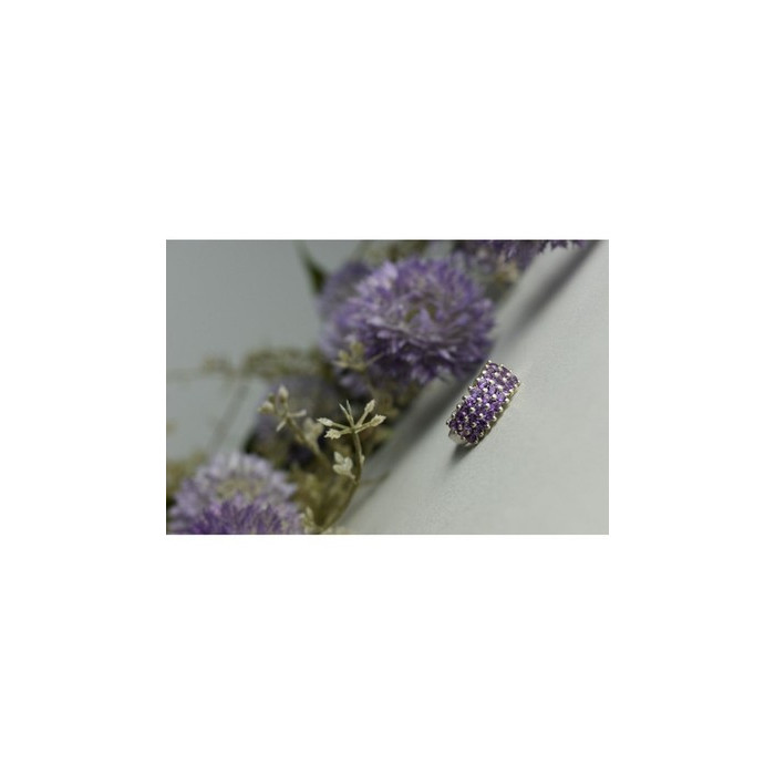 925 Sterling Silver Purple Tourmaline Ring Size 8.5