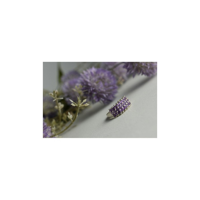 925 Sterling Silver Purple Tourmaline Ring Size 8.5