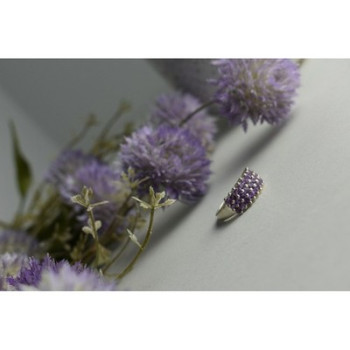 925 Sterling Silver Purple Tourmaline Ring Size 8.5