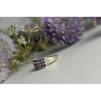 925 Sterling Silver Purple Tourmaline Ring Size 8.5