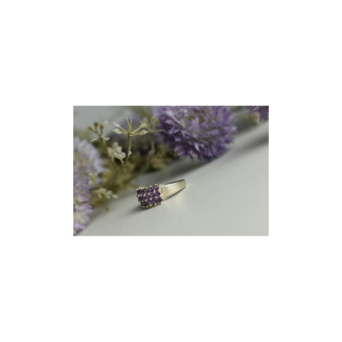 925 Sterling Silver Purple Tourmaline Ring Size 8.5