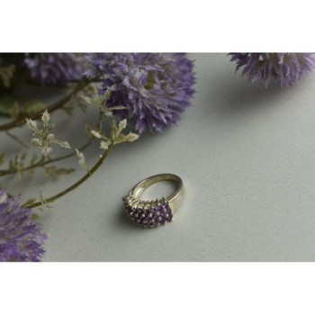 925 Sterling Silver Purple Tourmaline Ring Size 8.5