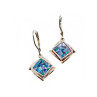 Vintage 925 Sterling Silver Mosaic Opal Earrings