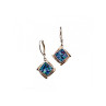 Vintage 925 Sterling Silver Mosaic Opal Earrings