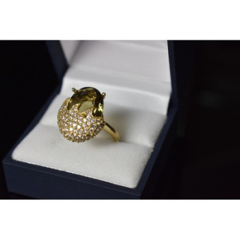 925 Sterling Silver Alpanite & CZ Ring Size 9 Turkey