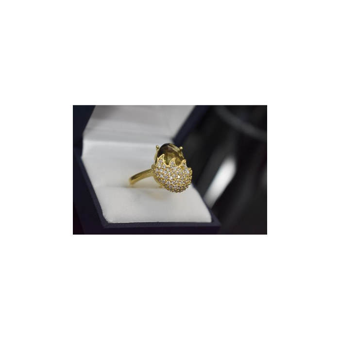 925 Sterling Silver Alpanite & CZ Ring Size 9 Turkey