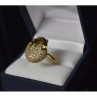 925 Sterling Silver Gold Plated Alpanite & CZ Ring Size 9 Turkey