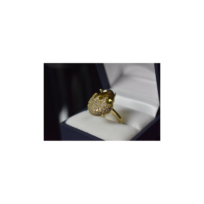 925 Sterling Silver Alpanite & CZ Ring Size 9 Turkey