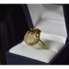 925 Sterling Silver Gold Plated Alpanite & CZ Ring Size 9 Turkey
