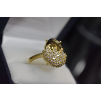 925 Sterling Silver Alpanite & CZ Ring Size 9 Turkey