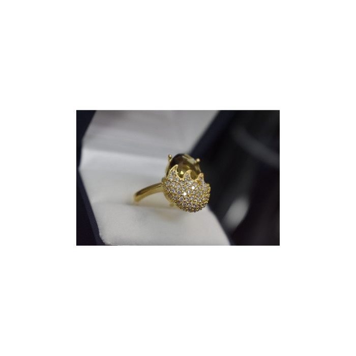 925 Sterling Silver Alpanite & CZ Ring Size 9 Turkey