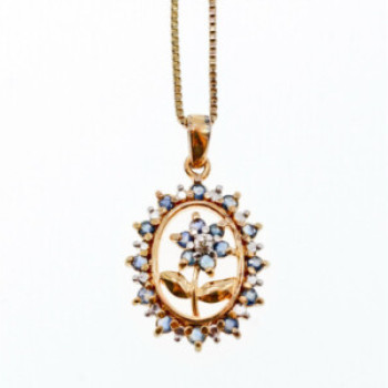 925 Sterling Silver Gold Plated Sapphires 
