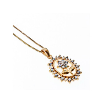 925 STERLING SILVER GOLD PLATED SAPPHIRES 