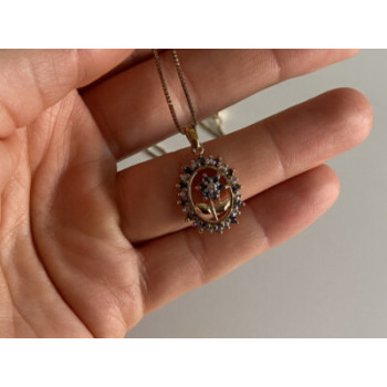 925 STERLING SILVER GOLD PLATED SAPPHIRES 