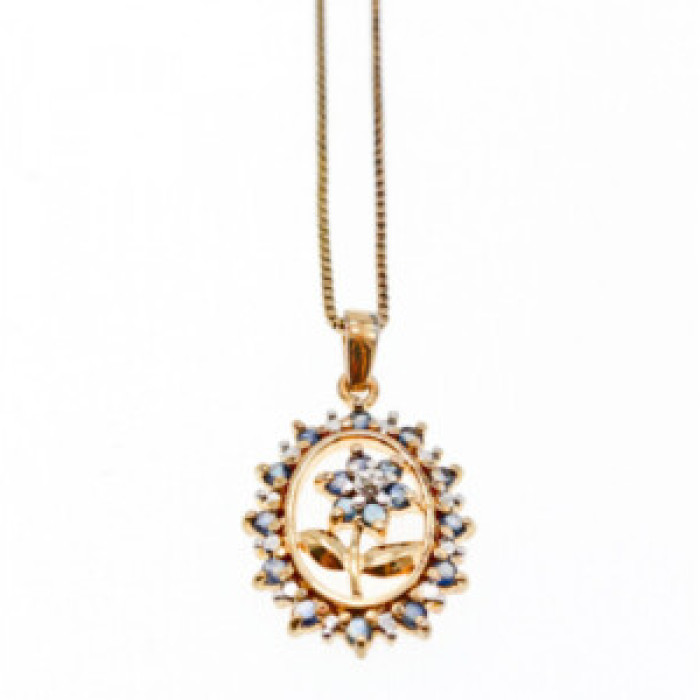 925 Sterling Silver Gold Plated Sapphires 