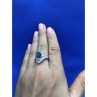 925 Sterling Silver Sapphire & CZ Ring Size 8