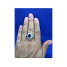925 Sterling Silver Sapphire & CZ Ring Size 8