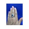 925 Sterling Silver Sapphire & CZ Ring Size 8