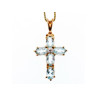 925 Sterling Silver Gold Plated Blue Spinel Chain With Cross