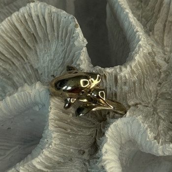 925 Sterling Silver Dolphin Ring Size 8