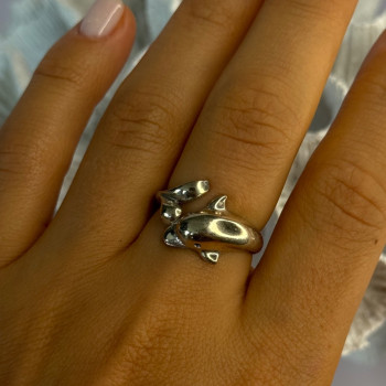 925 Sterling Silver Dolphin Ring Size 8