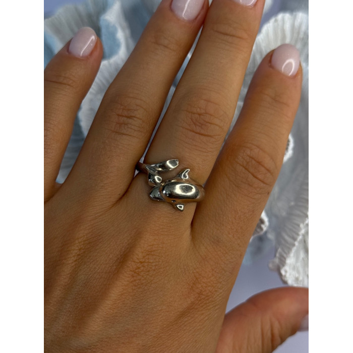 925 Sterling Silver Dolphin Ring Size 8