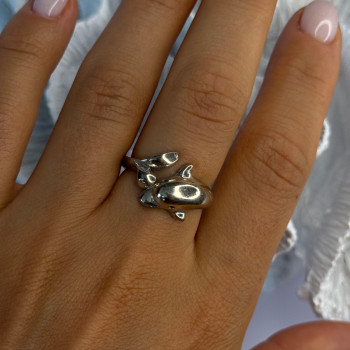 925 Sterling Silver Dolphin Ring Size 8