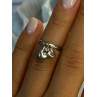 925 Sterling Silver 2 Hearts Charms Ring Size 5
