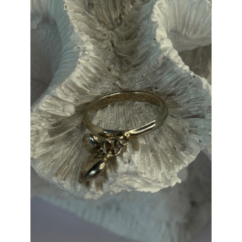 925 Sterling Silver 2 Hearts Charms Ring Size 5