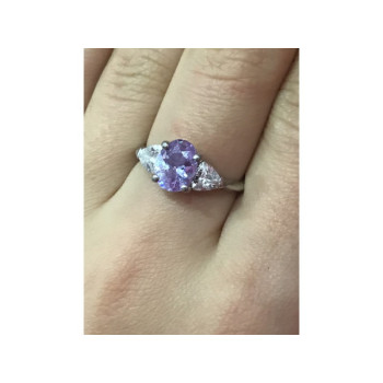 925 Sterling Silver CZ Ring Size 8